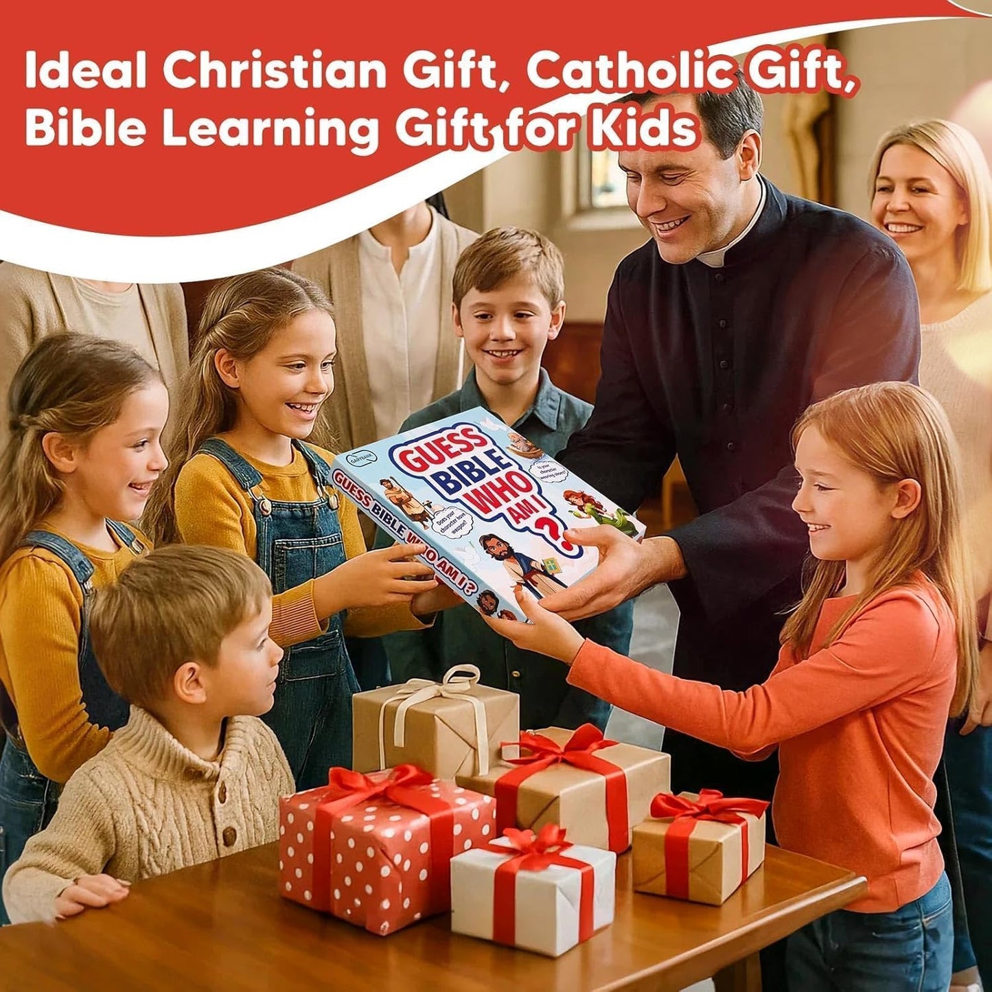 Garybank Guess Bible Who I Am Board Games for Kids, 24 Holy Bible Characters with Life Story & Verse Cards, Bible Trivia Study Supplies for Sunday School, Youth Group & Teens, Christian Catholic Gifts