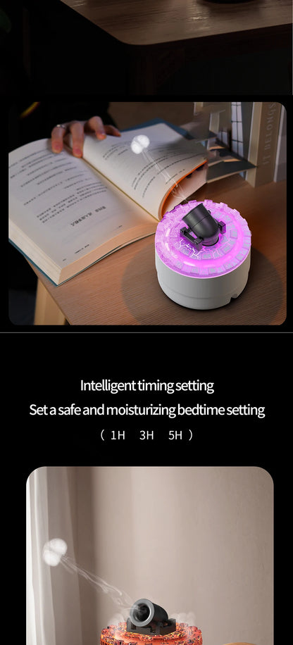 Creative Volcanic Crack Light Artillery Air Humidifier Aromatherapy Diffuser for Home Desktop Ring Spray Electric Aroma Diffuser