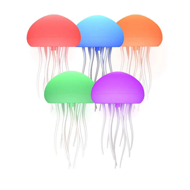 Cartoon Jellyfish Night Light RGB Gradient Cute Jellyfish Bedside Lamp Voice Control Type-C Charging LED Night Lamp Touch Sensor