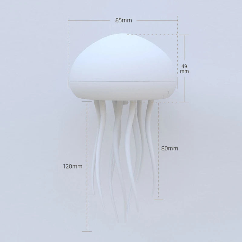 Cartoon Jellyfish Night Light RGB Gradient Cute Jellyfish Bedside Lamp Voice Control Type-C Charging LED Night Lamp Touch Sensor