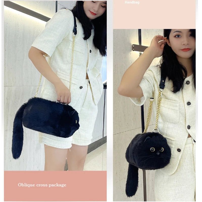 Designer Bags Luxury 2023 Messenger Small For Women Unique Black Cat Bags Female Shoulder Fashion Chain Ladies Crossbody Bag