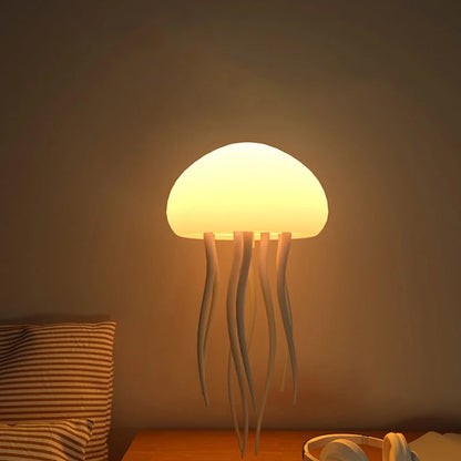 Cartoon Jellyfish Night Light RGB Gradient Cute Jellyfish Bedside Lamp Voice Control Type-C Charging LED Night Lamp Touch Sensor