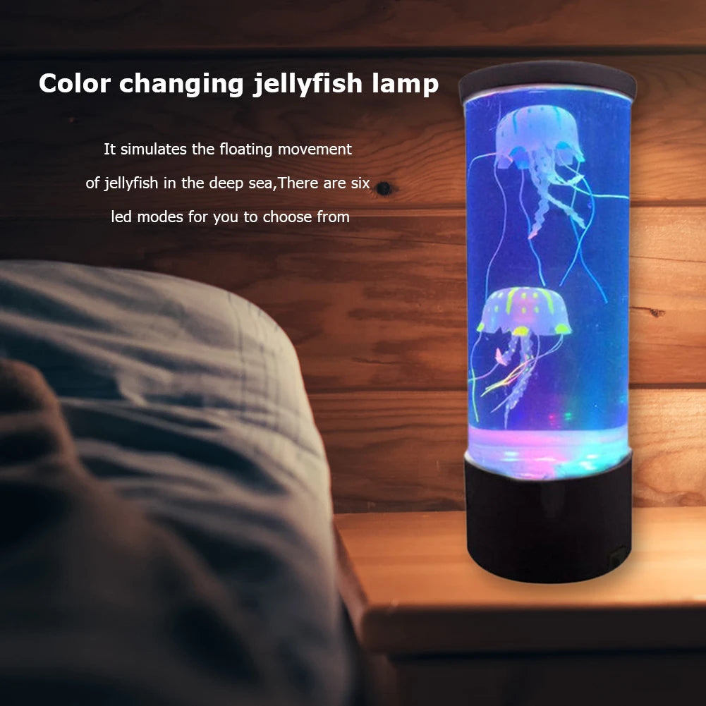 Color Changing Jellyfish Lamp Usb/Battery Powered Table Night Light Children'S Gift Home Bedroom Decor Boys Girls Birthday Gifts