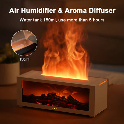 Aroma Diffuser Air Humidifier USB Mist Maker Essential Flame Oil Diffuser With RGB Night Light Oil Aroma Diffuser For Bedroom