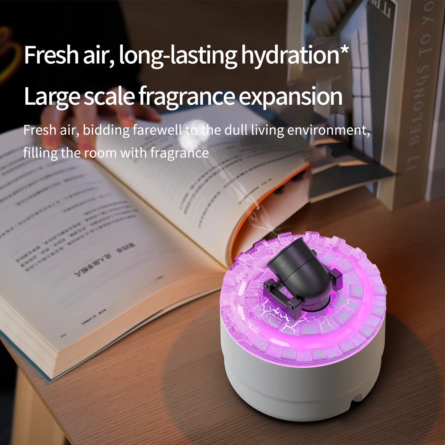 Creative Volcanic Crack Light Artillery Air Humidifier Aromatherapy Diffuser for Home Desktop Ring Spray Electric Aroma Diffuser